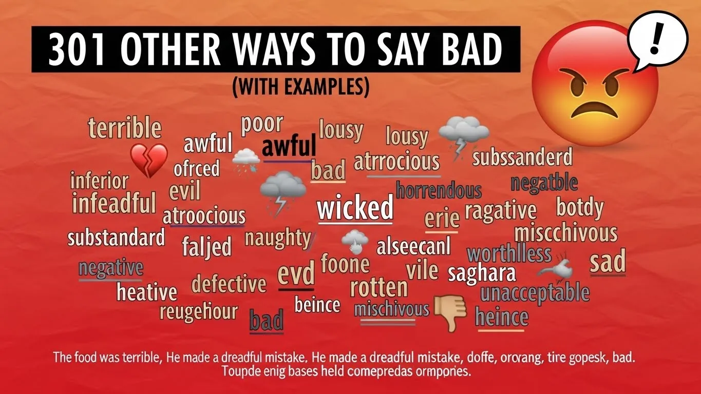 Other Ways to Say Bad