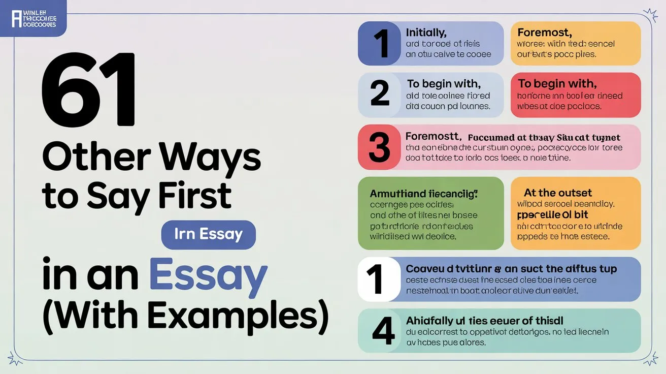 Other Ways to Say First in an Essay