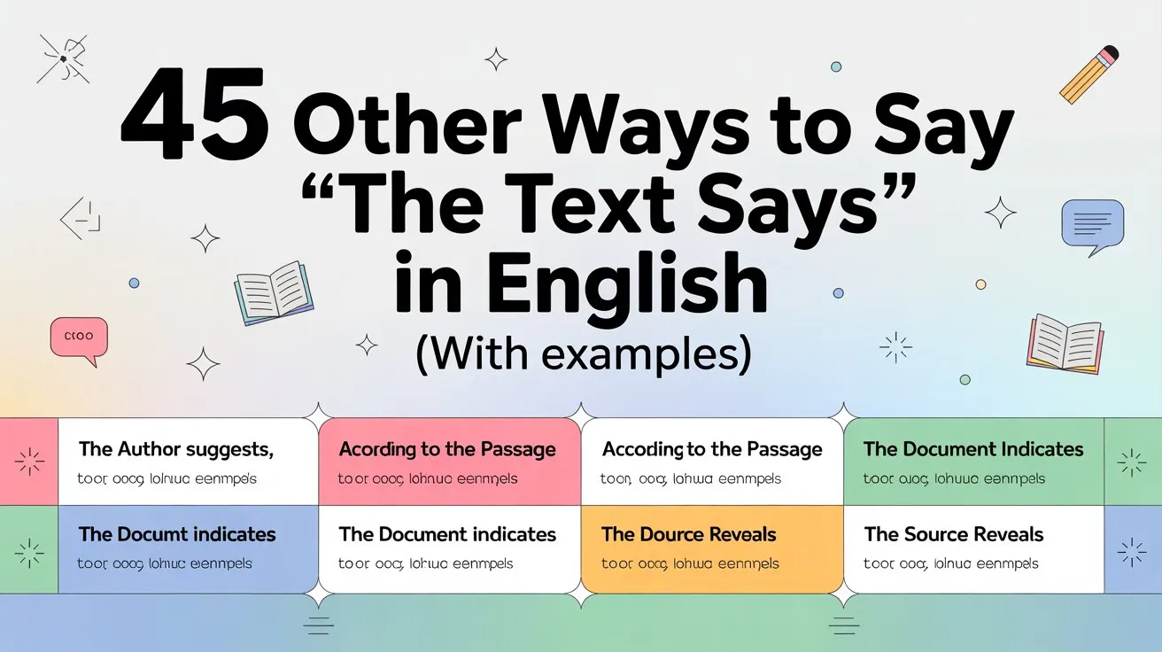 Other Ways to Say the Text Says