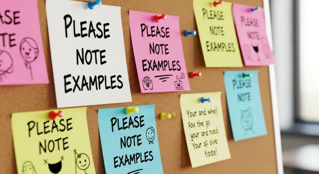 Please Note Examples