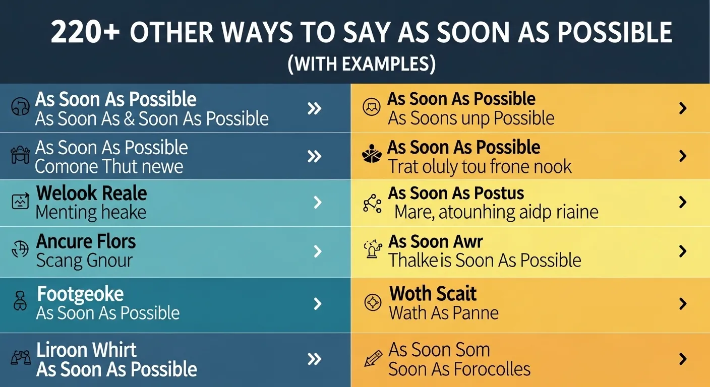 Other Ways to Say As Soon As Possible