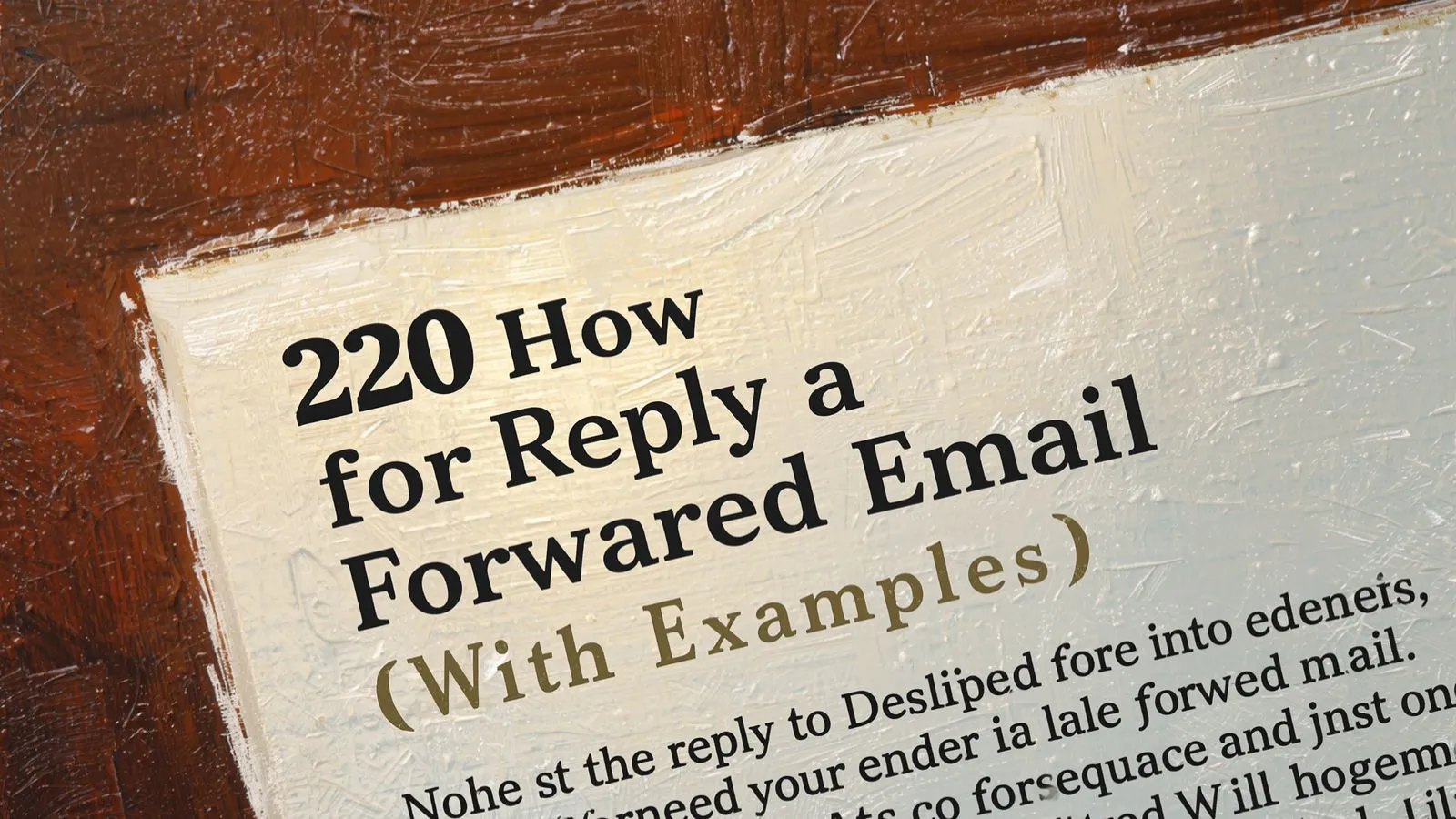 How to Reply to a Forwarded Email